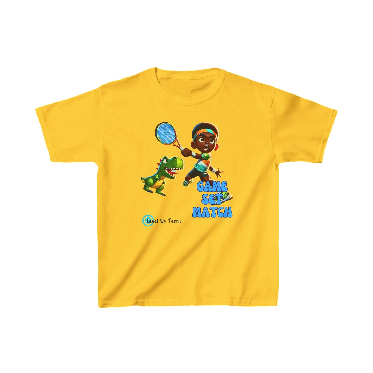 Boys Tennis Tee - Game, Set, Match - Dino (Youth)