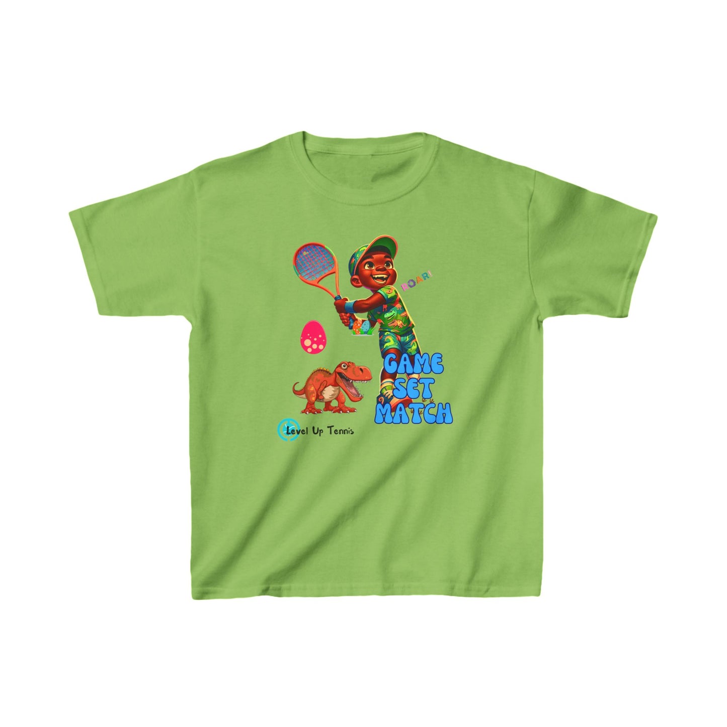 Boys Tennis Tee - Game, Set, Match - Dino2 (Youth)