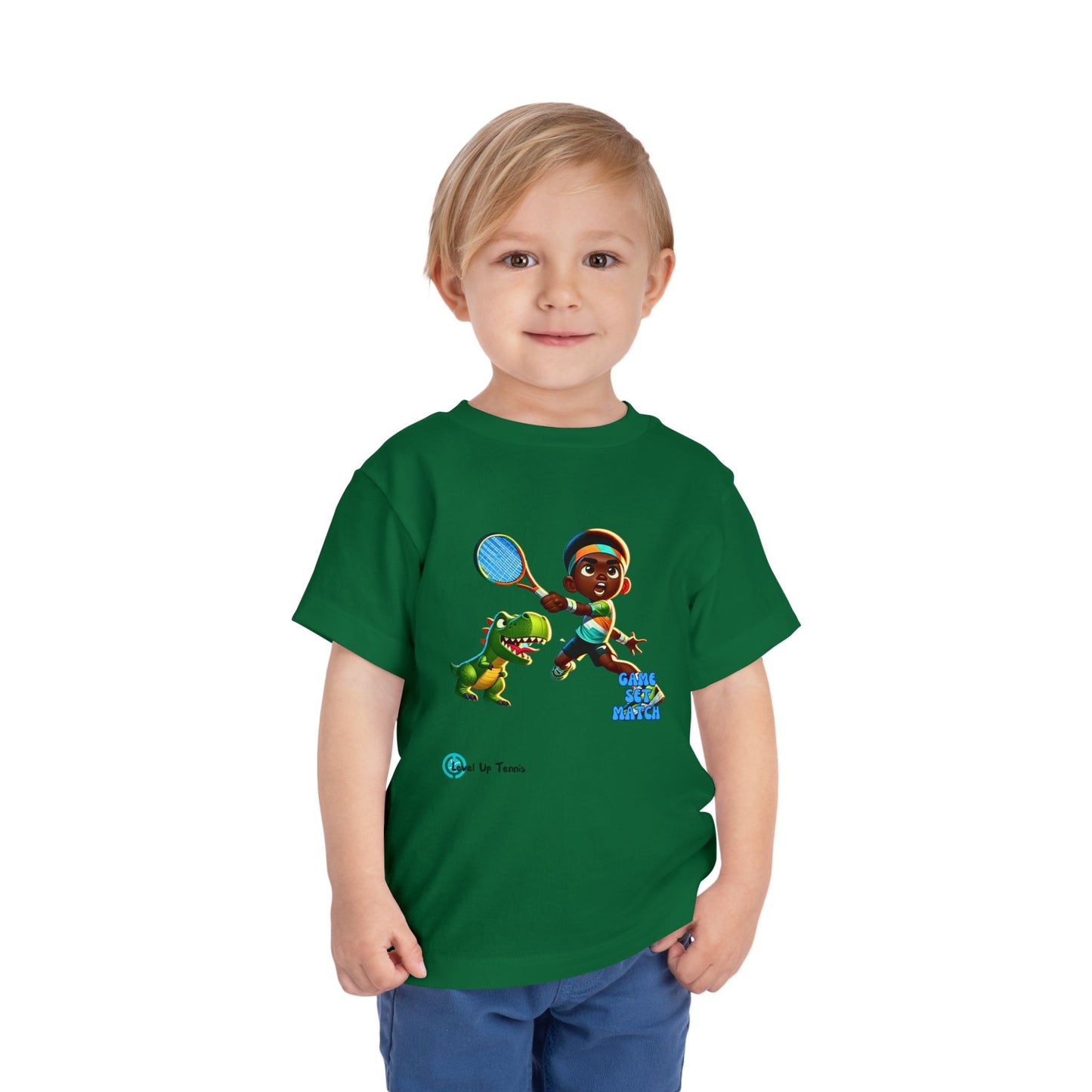 Boys Tennis Tee - Game, Set, Match - Dino