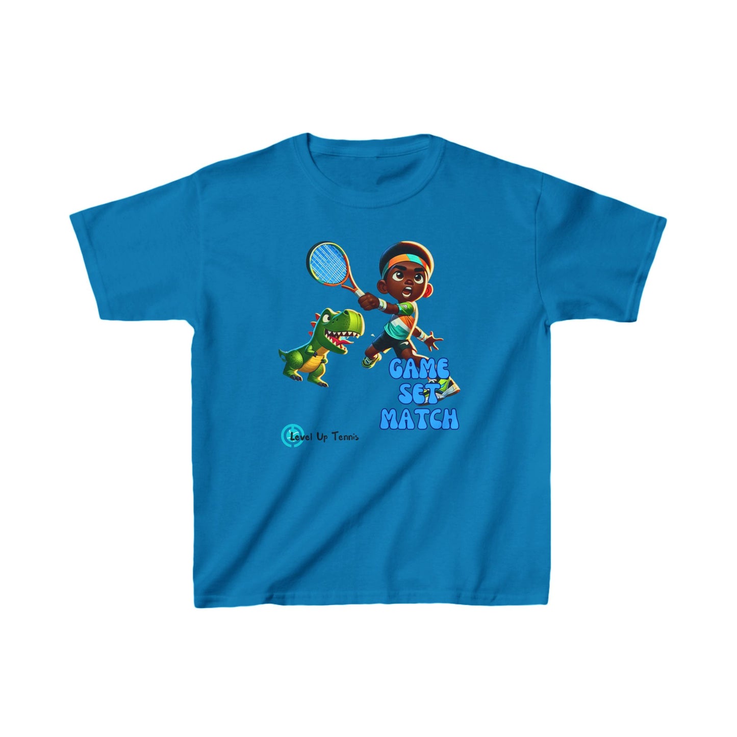 Boys Tennis Tee - Game, Set, Match - Dino (Youth)