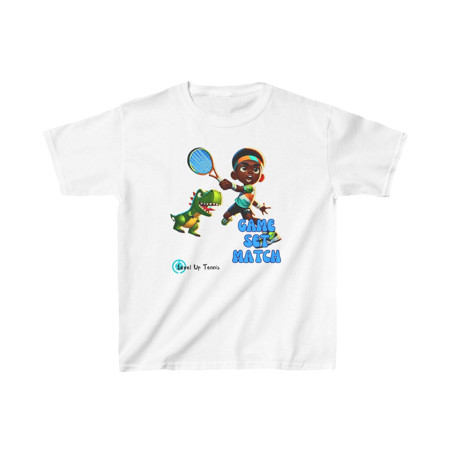 Boys Tennis Tee - Game, Set, Match - Dino (Youth)