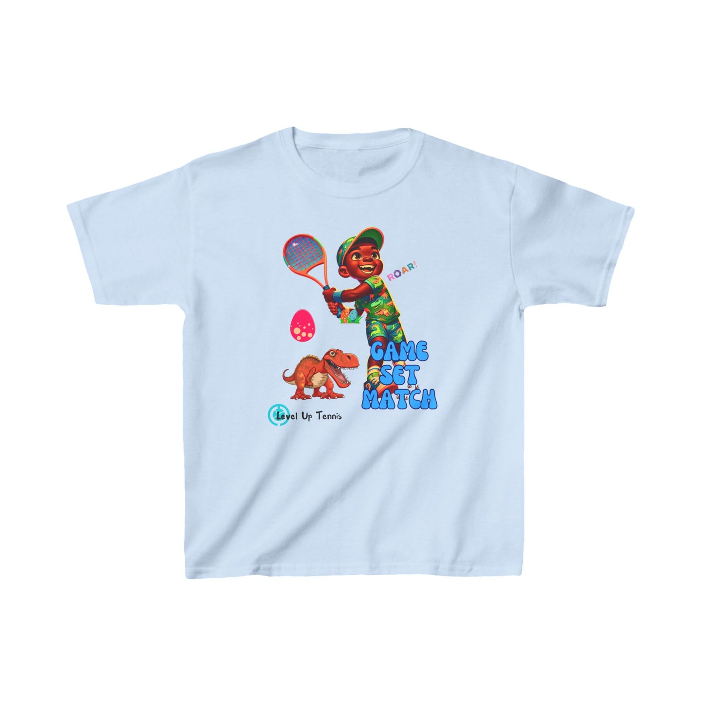 Boys Tennis Tee - Game, Set, Match - Dino2 (Youth)