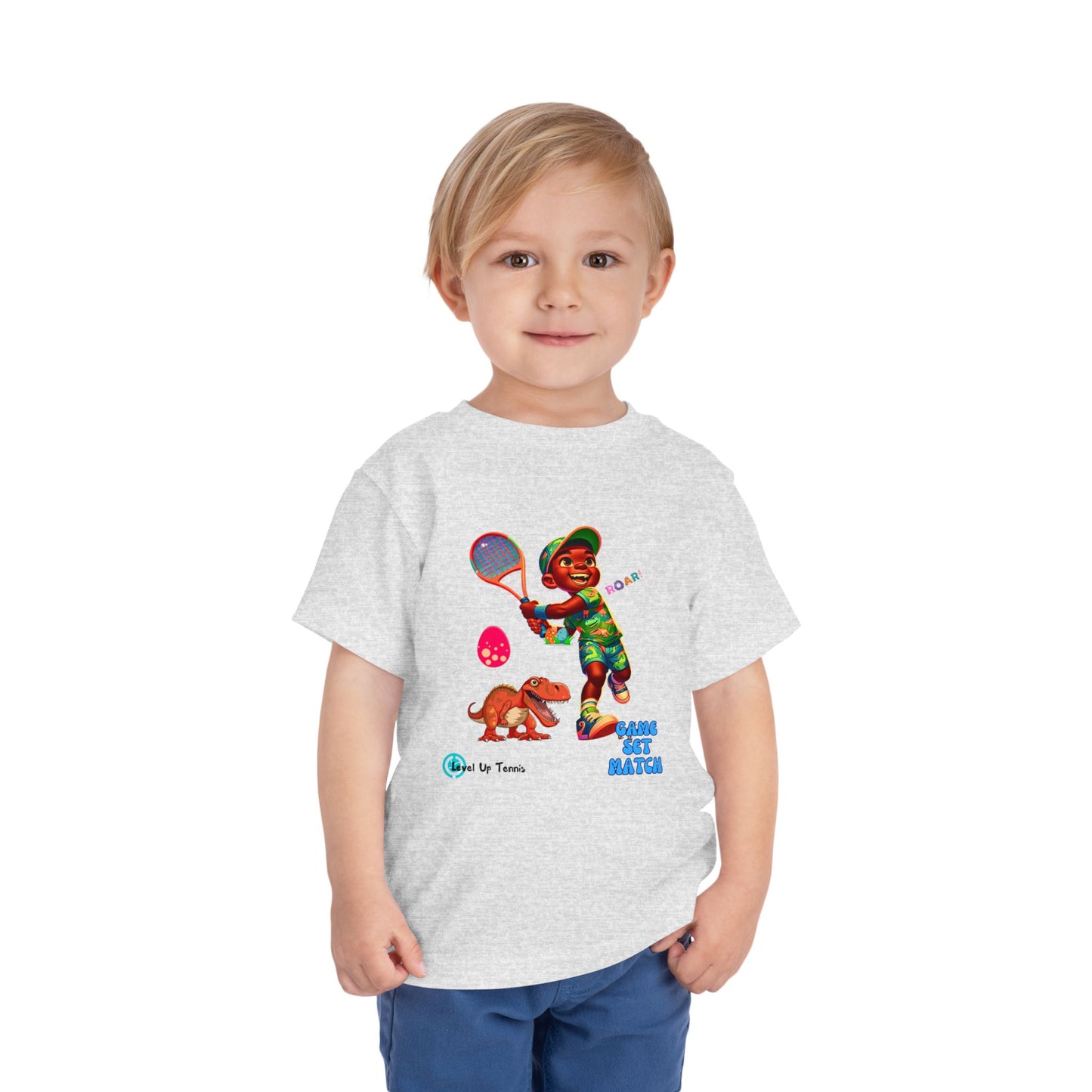 Boys Tennis Tee - Game, Set, Match - Dino 1