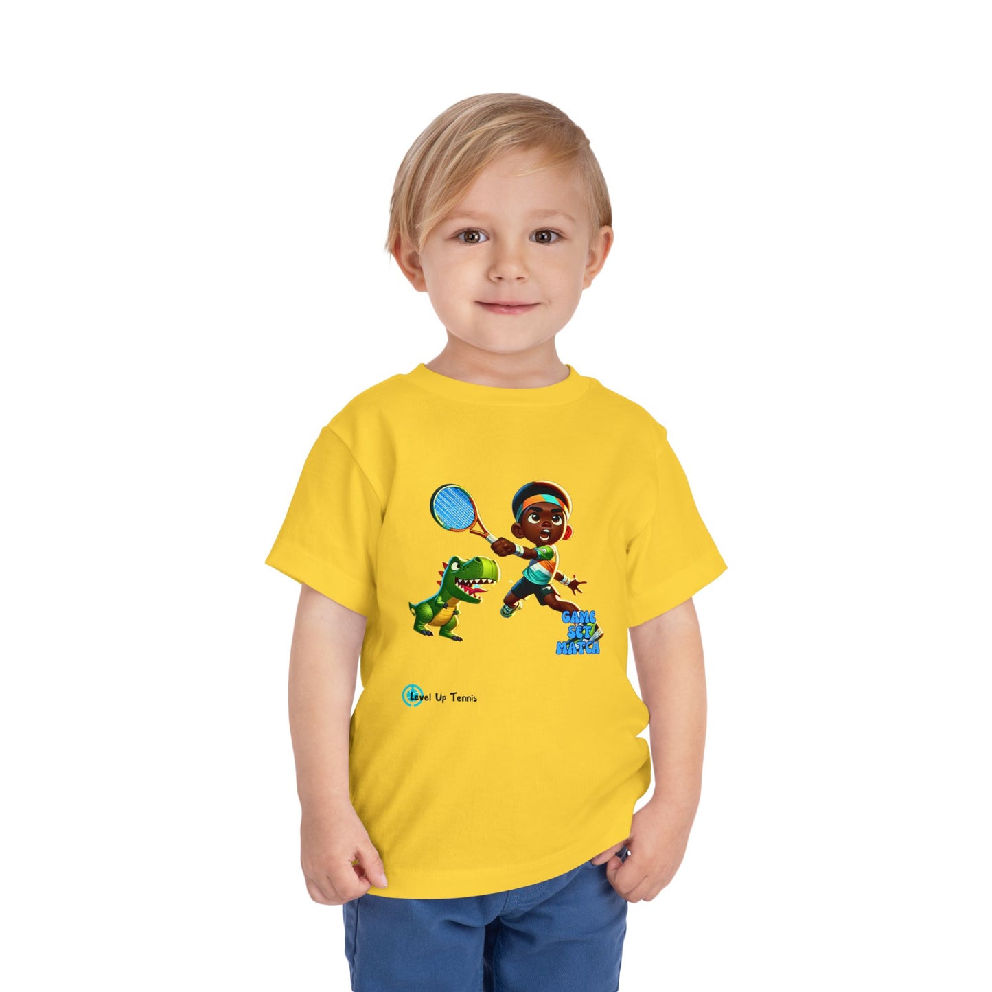 Boys Tennis Tee - Game, Set, Match - Dino